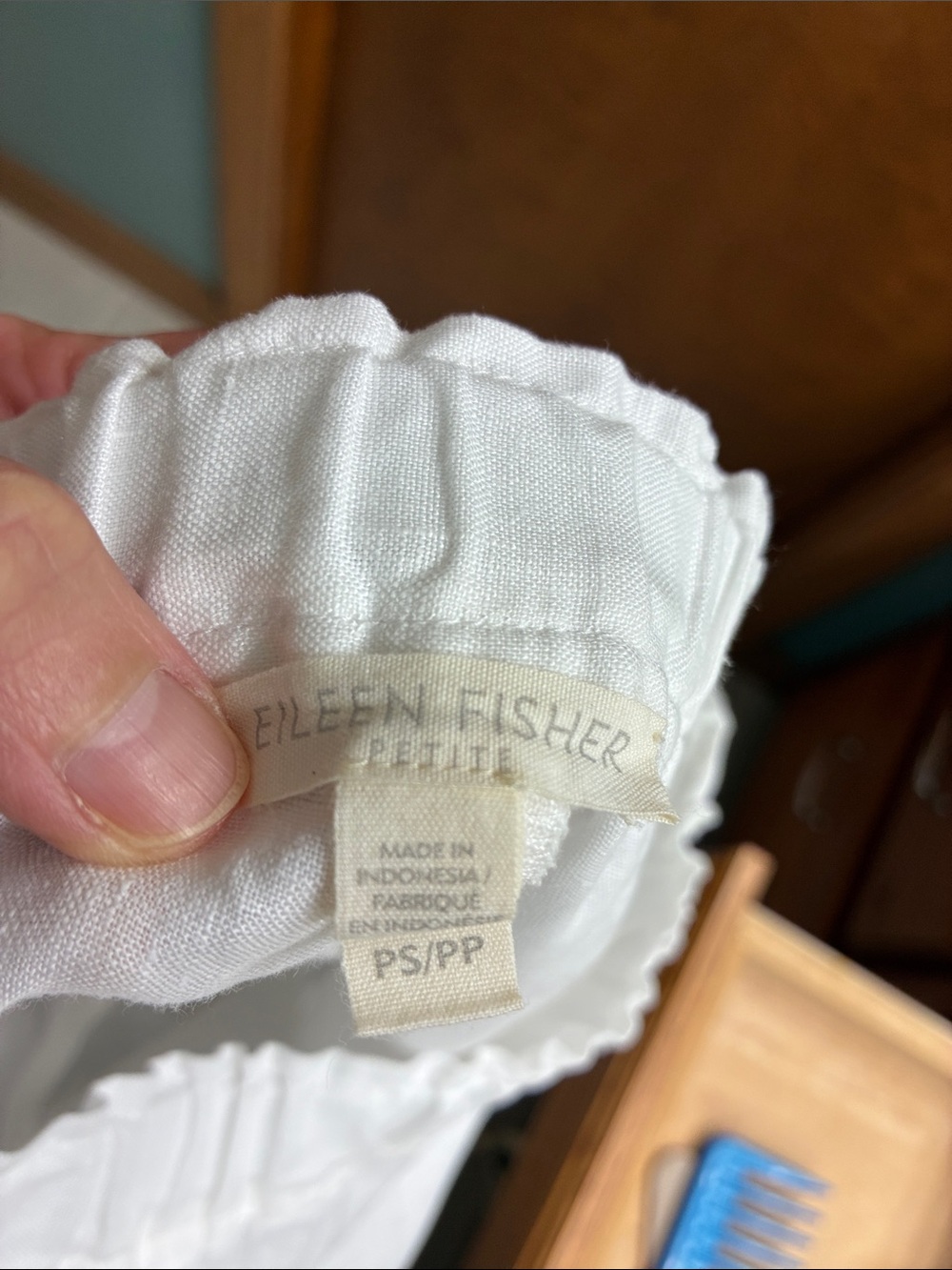 Eileen Fisher White Organic Linen Pants Size Small Petite - Picture 4 of 5